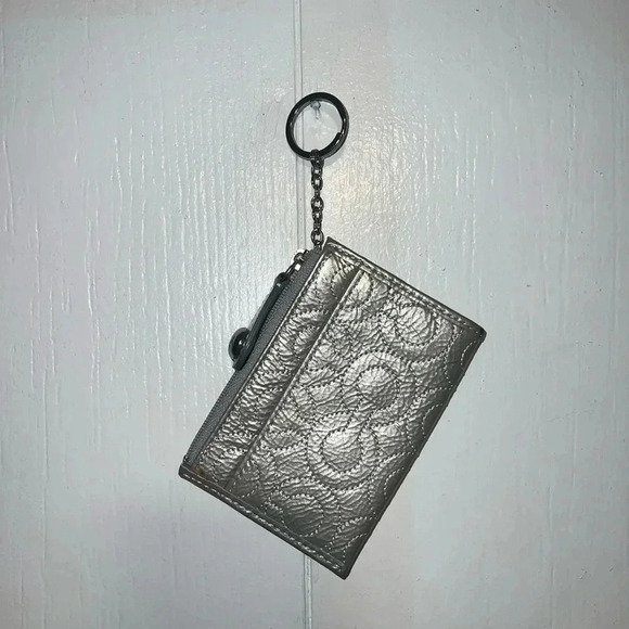 Metallic Coach Small Key Chain Wallet Silver - Picture 3 of 7
